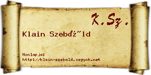Klain Szebáld névjegykártya
